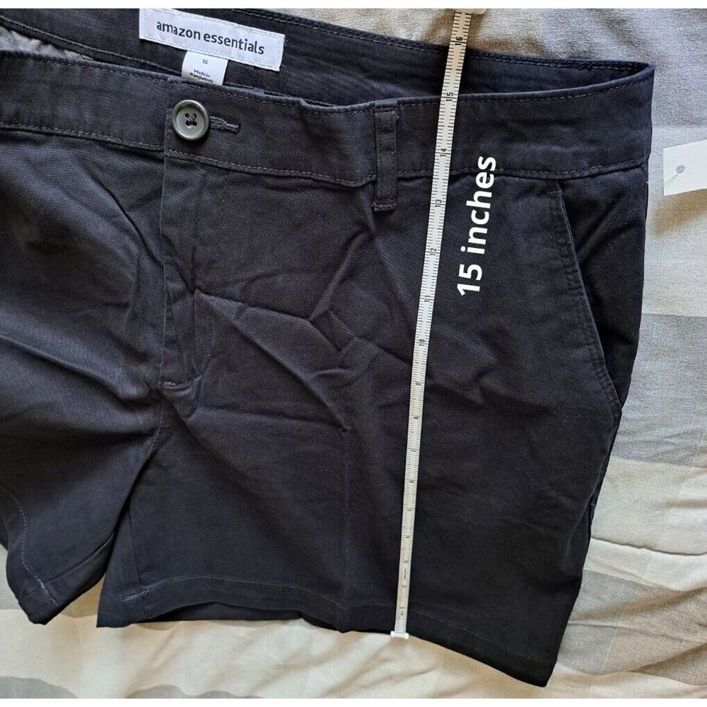Amazon Essentials Women's 5 In Inseam Chino Short Black Size 16‎ - Picture 3 of 11
